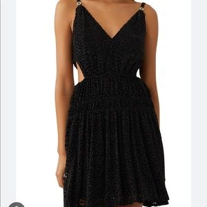 Maje Velvet Dotted Swiss Strappy Dress